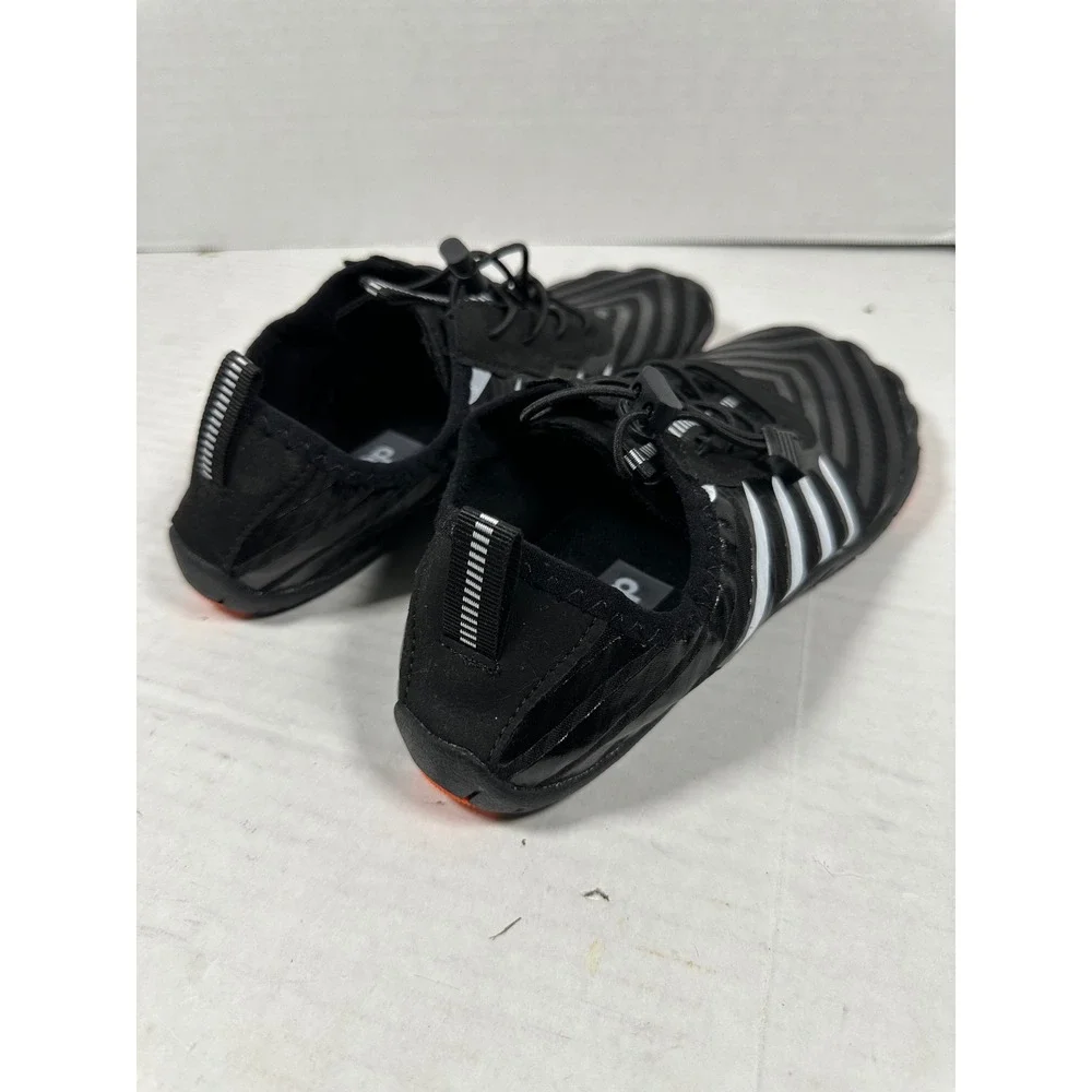 Barestep Barefoot Water Shoes Black White Striped Bungee Lace Minimalist Size 39